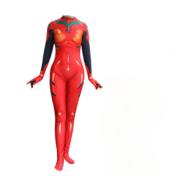 Asuka Langley Plugsuit EVA Costume Anime Halloween Cosplay Bodysuit for Woman