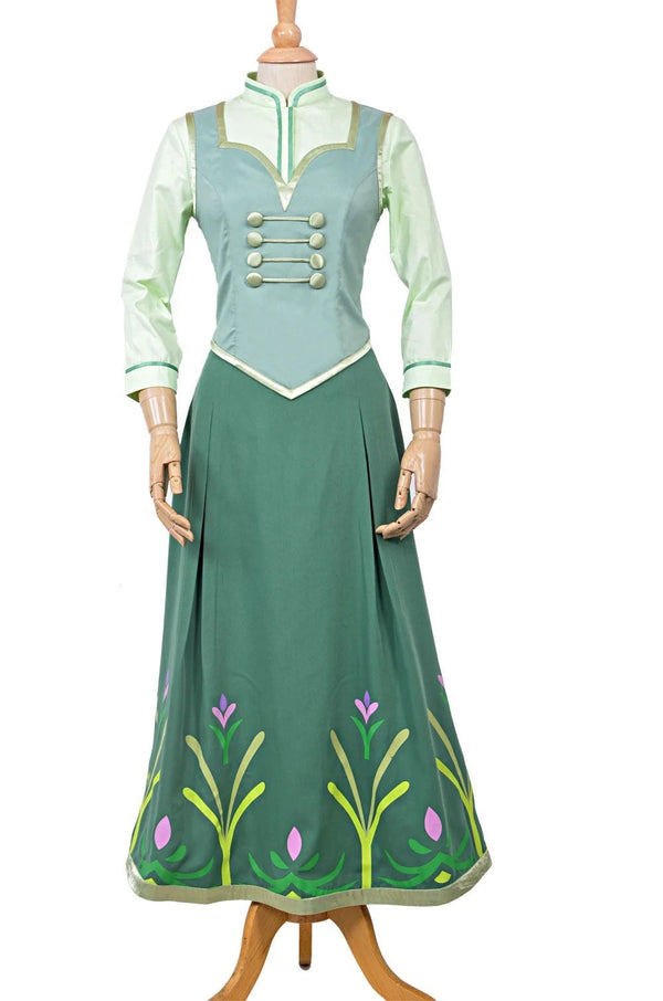 Princess Anna Green Dress Frozen 2 Cosplay Halloween Costume