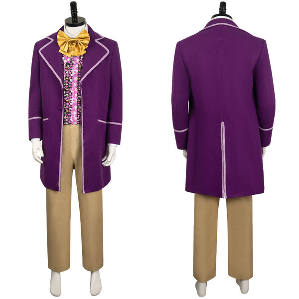 Charlie and Chocolate Factory Willy Wonka Cosplay Costume Gene Wilder Purple Version Halloween Carnival Outfits