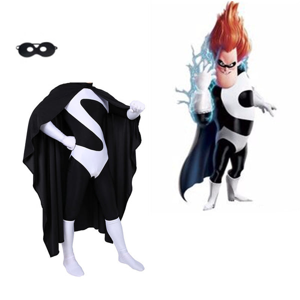 The Incredibles Buddy Pine Incrediboy Cosplay Costume Jumpsuit with Black Cloak