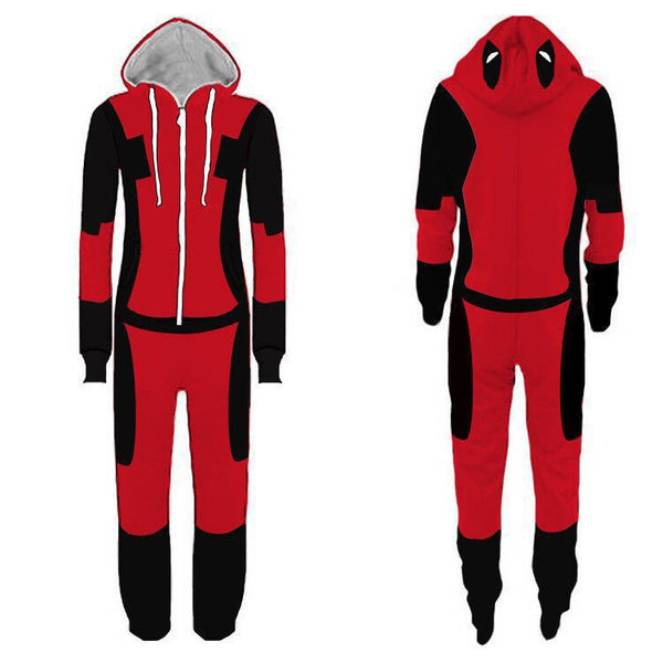 Deadpool Men’s Pyjamas Wade Wilson Halloween Costume Sleepwear Kigurumi Onesie