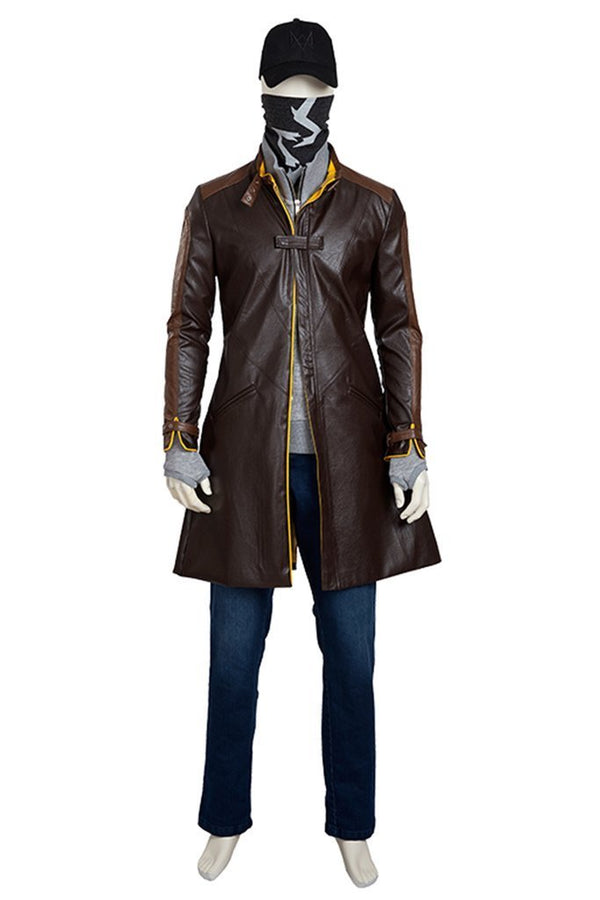 Aiden Pearce Watch Dog 2 Cosplay Jacket Outfit Costume with Mask