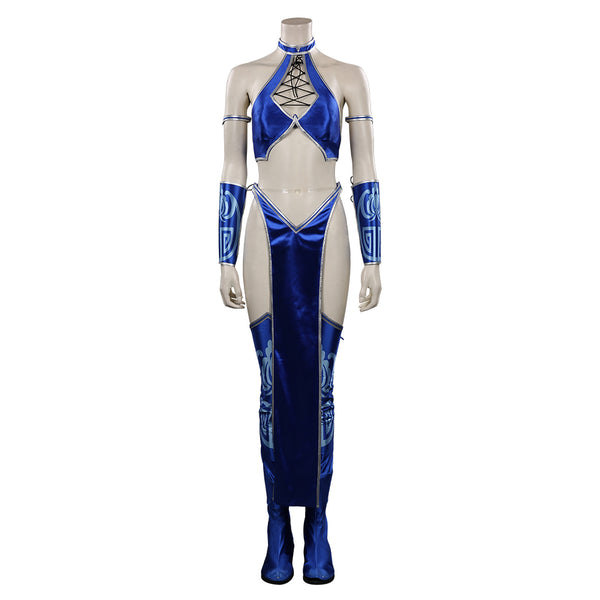 Kitana Mortal Kombat Cosplay MK Kit Costume Sexy Two Piece Suits for Women