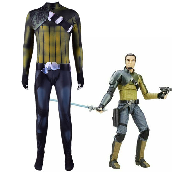 Kanan Jarrus Season 3 Cosplay Jedi Outfit Spandex Zentai Suits Mens Jumpsuit