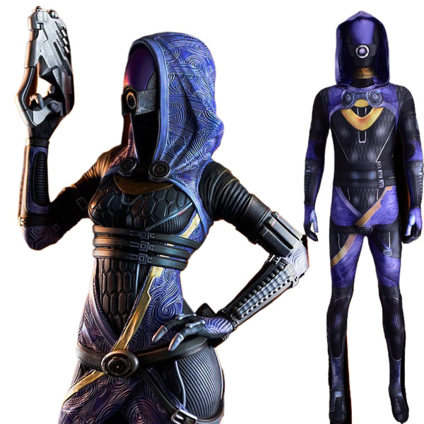 Mass Effect 2 Tali Zora Costume Handmade Battle Suit Cosplay Bodysuit