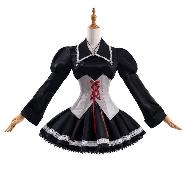 Shugo Chara Utau Cosplay Singer Costume Black Lolita Dress for Women