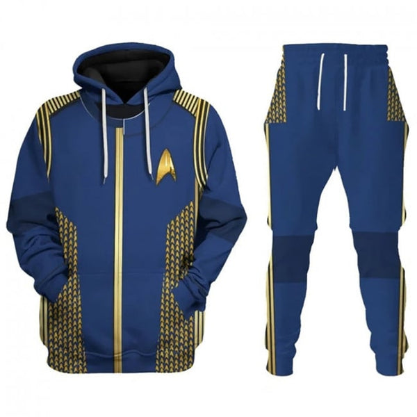 ST Discovery Captain Georgiou Costume Hoodie with Sweatpants Blue Uniform for Cosplay