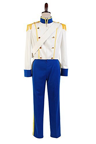 Prince Eric Little Mermaid Cosplay Costume White Uniform 1989 Film Version