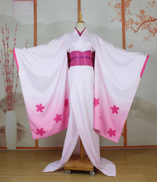 Anime Shugo Chara Temari Cosplay Yamato Maihime Dance Kimono Pink Woman Dress