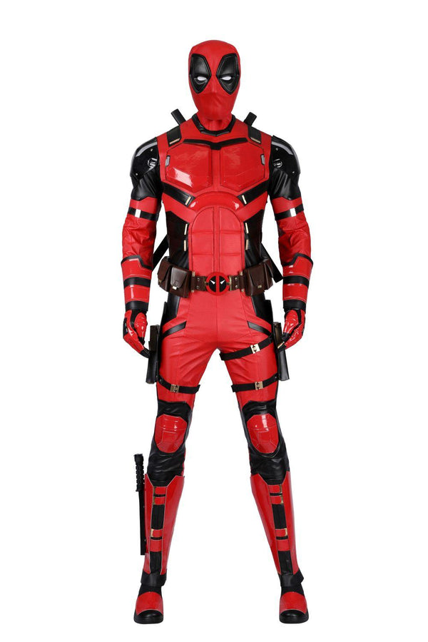 Deadpool 3 Parallel Universe Samurai Vibrant Red Wade Wilson Outfit Cosplay Costume