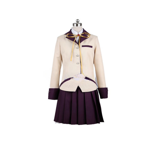 Kanade Angel Beats Anime Halloween Costume School Cosplay Uniform Dress