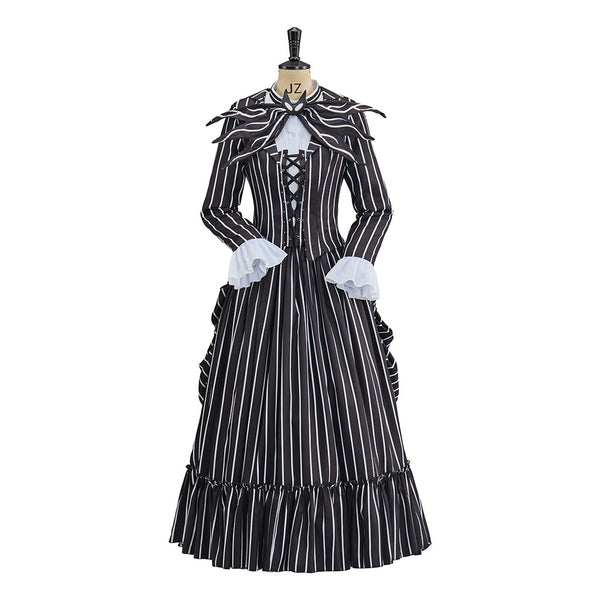 The Nightmare Before Christmas Jack Skellington Genderbend Cosplay Dress Halloween Costume