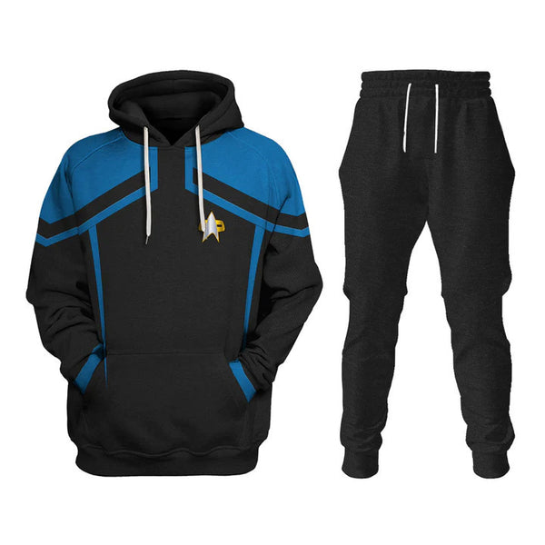 Starfleet Sciences Blue Cosplay Hoodie Tracksuit Sweatpants Outfit