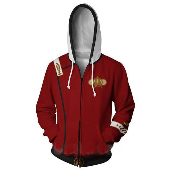 Spock The Wrath of Khan Red Uniform Hoodie Coat Man Sportswear Jacket Top