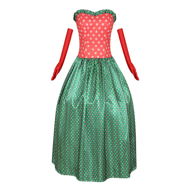 Martha May Whovier Cosplay Costume Women Sexy Red Green Christmas Dresses