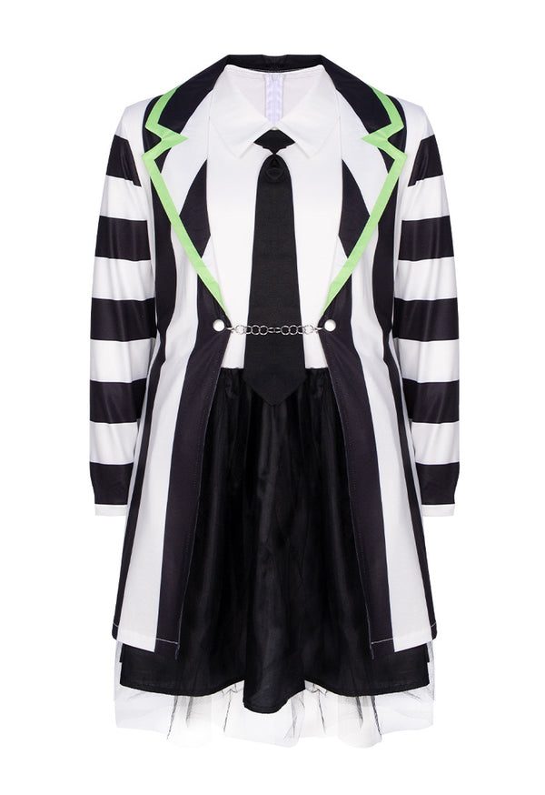 Beetlejuice Adam Striped Suit Gender Band Cosplay Woman Fancy Dress