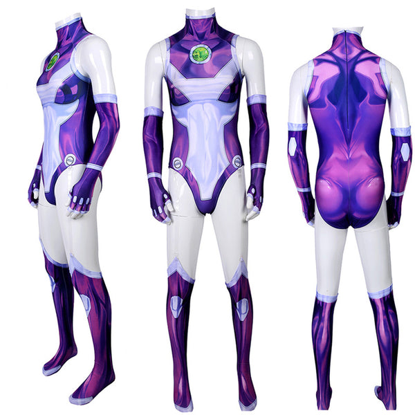 Starfire Teen Titans Koriand'r Halloween Costume Battle Suit Cosplay Bodysuit