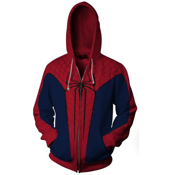 The Amazing Spider-Man Peter Parker Zip Up Hoodie 3D Printed Cosplay Jacket Coat