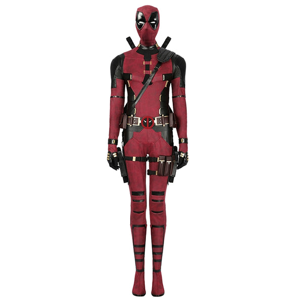 Ladypool Movie Cosplay Costume Deadpool 3 Blake Lively Jumpsuit Leather Suit Full Set