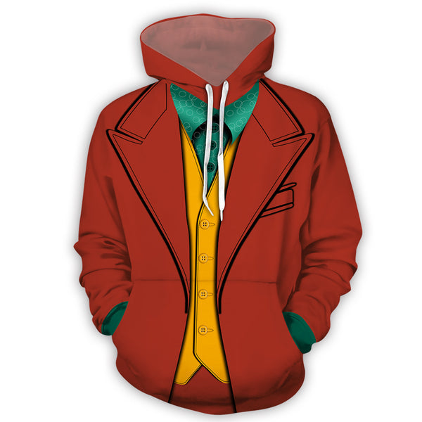 Phoenix Joker DC Villains Character Cosplay Hoodie 3D Print Jacket Joker Red Coat