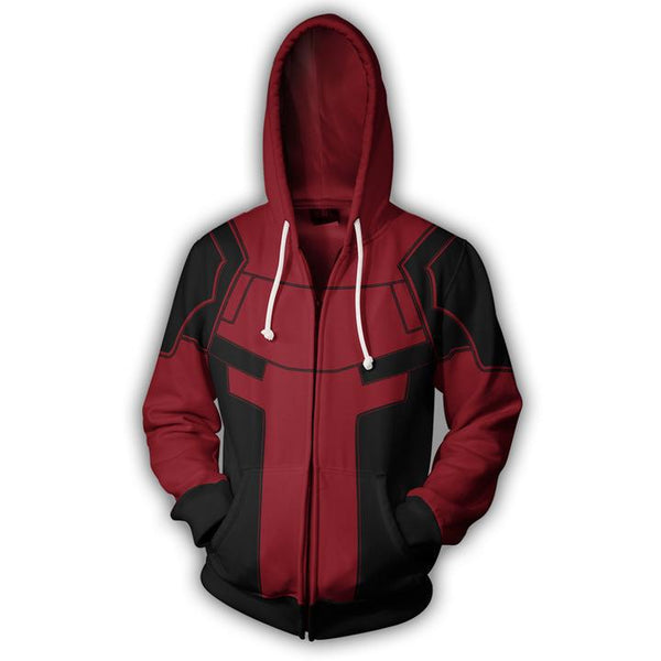 Wade Wilson Deadpool Zip Up Hoodie for Men Halloween Cosplay Jacket