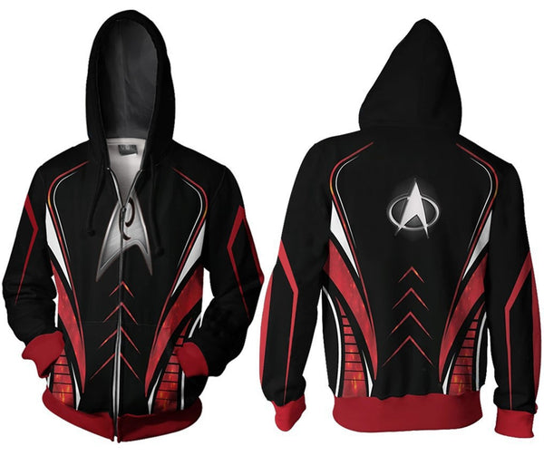 Star Trek Engineering Uniform Unisex 3D Zip Hoodie Sweatshirt Cosplay Costume