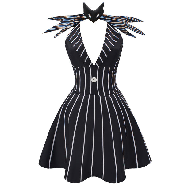 Female Jack Skellington Cosplay Suit Nightmare Before Christmas Women Dress