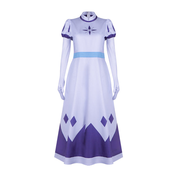 Hazbin Hotel Emily Cosplay Costume Seraphim Angel Halloween Blue Dress