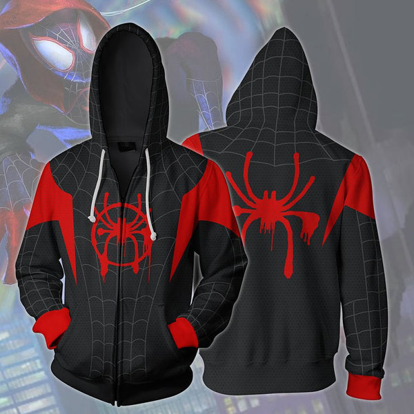 Spider Man Miles Morales Hoodie Teenage Superhero Costume Jacket Coat