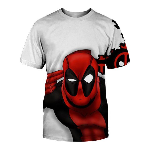 Funny Deadpool Men's Superhero T-Shirt Streetwear 3D Printed Costume