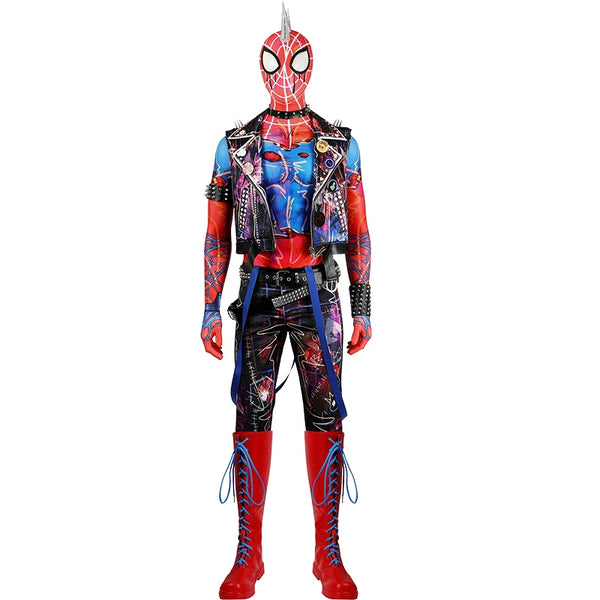 Hobie Brown Spiderverse Cosplay Outfit Spider-Punk Spiderman Movie Suits Halloween Costume