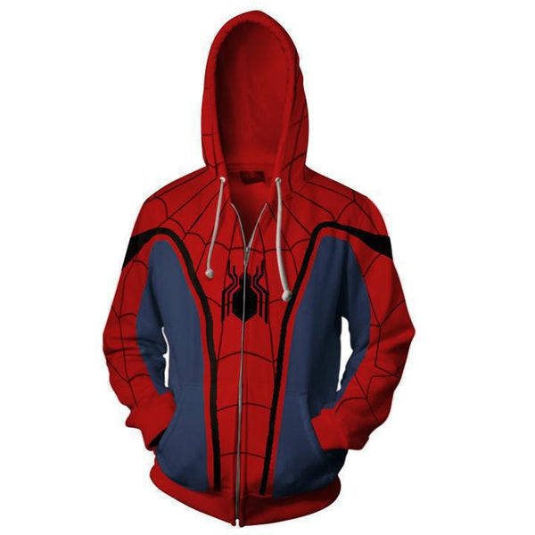 Spider-Man Stark Suit Marvel Movie Homecoming Homemade Suit Cosplay Hoodie