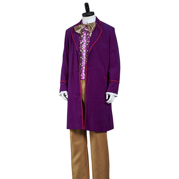 Willy Wonka Purple Outfit Cosplay Costume Halloween Suit