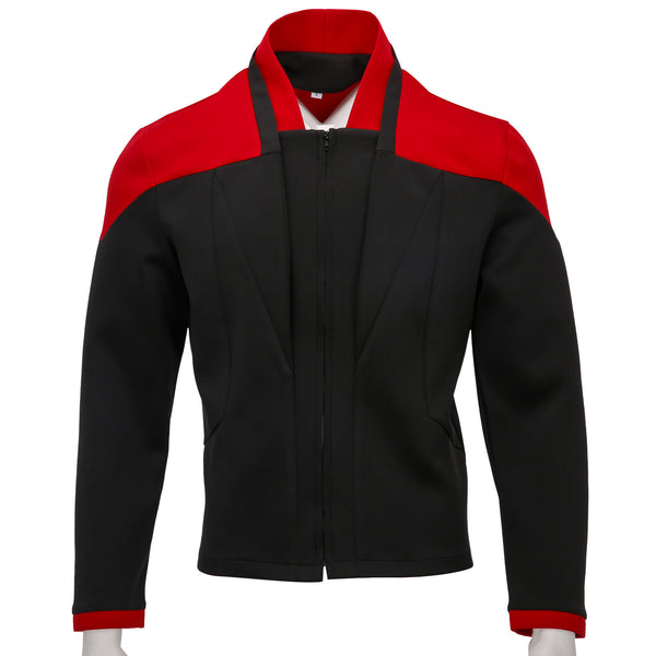 Picard 3 Red Geordi Dress Uniform Starfleet Jacket Shirts Costume