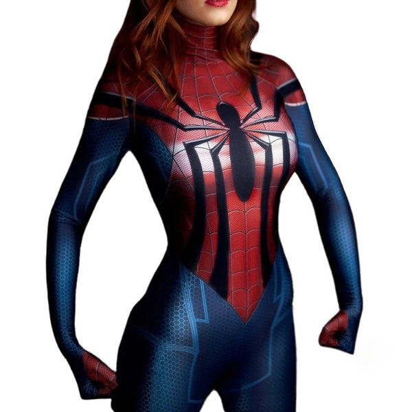 Spider Girl Mayday Parker Cosplay Costume Spider-Woman Lycra Suit Halloween Carnival Wear