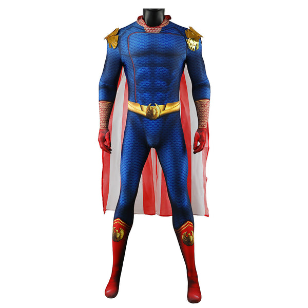 The Boys S4 Homelander Superhero Uniform Halloween Cosplay Bodysuit with Cape