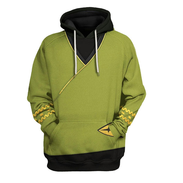 Kirk Green Tunic Hoodie Original Series Uniform 3D Print Cosplay Pullover for Mans