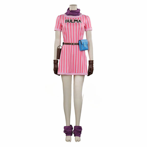 Dragon Ball Bulma Pink Cosplay Outfit Women Dress Halloween Costume