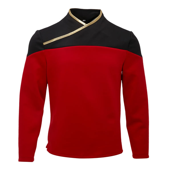 ST Cosicon TNG Captain Picard Uniform Top Jacket Voyager DS9 Red Cosplay Costume