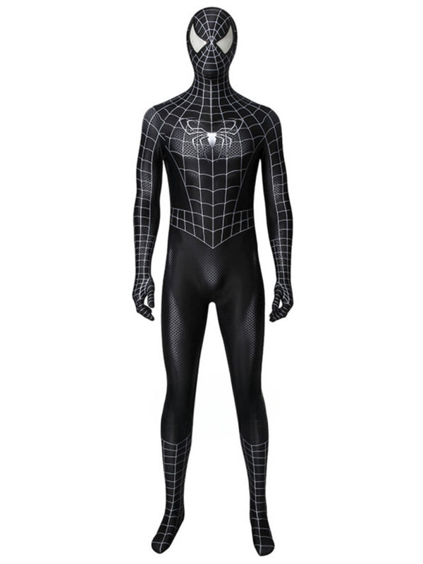 Tobey Maguire Spider Man Venom Suit Cosplay Costume Movie Spiderman 3 Black Jumpsuits