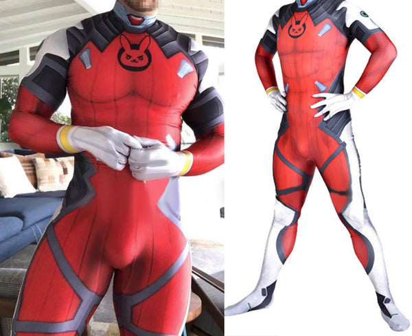 Deadpool DVA Overwatch Cosplay Bodysuit Superhero Zentai Suit Halloween Jumpsuit