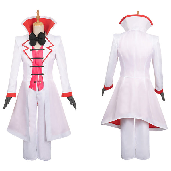 Lucifer Morningstar Hazbin Hotel Cosplay Costume Vampire Prince Halloween White Outfits